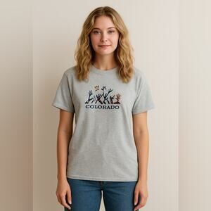 Vintage Colorado Embroidered Unisex Tee Shirt Size Large